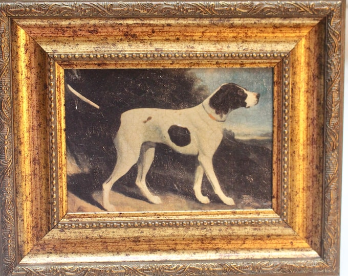 Victorian Hunting Dog Framed Oil Painting Print
