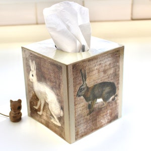 Antique Bunnies Tissue Box Cover