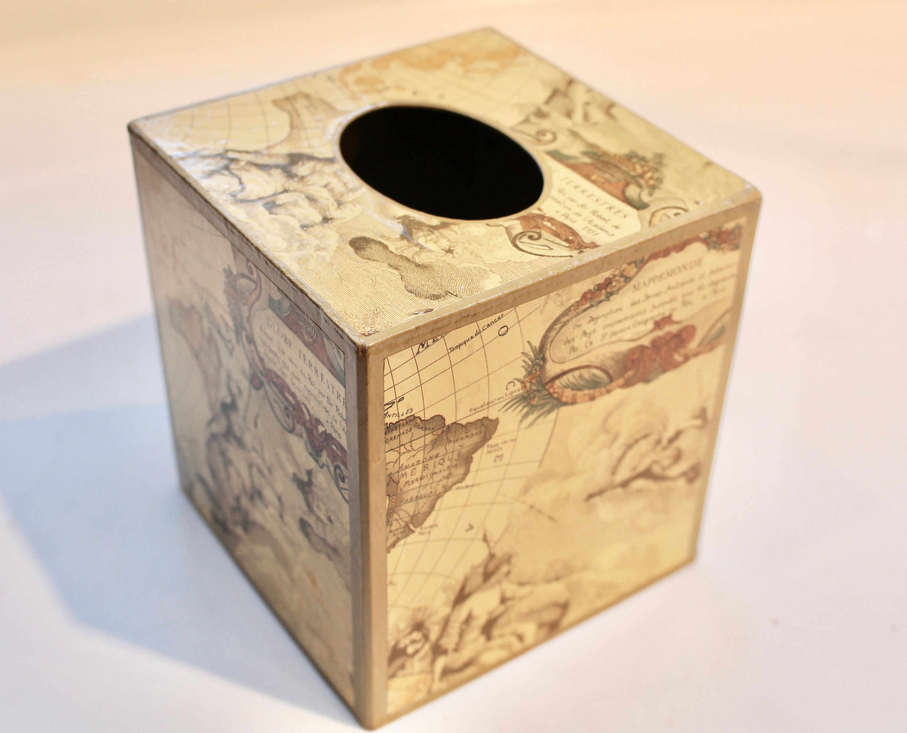 Pierre Frey Antique Map Tissue Box Cover