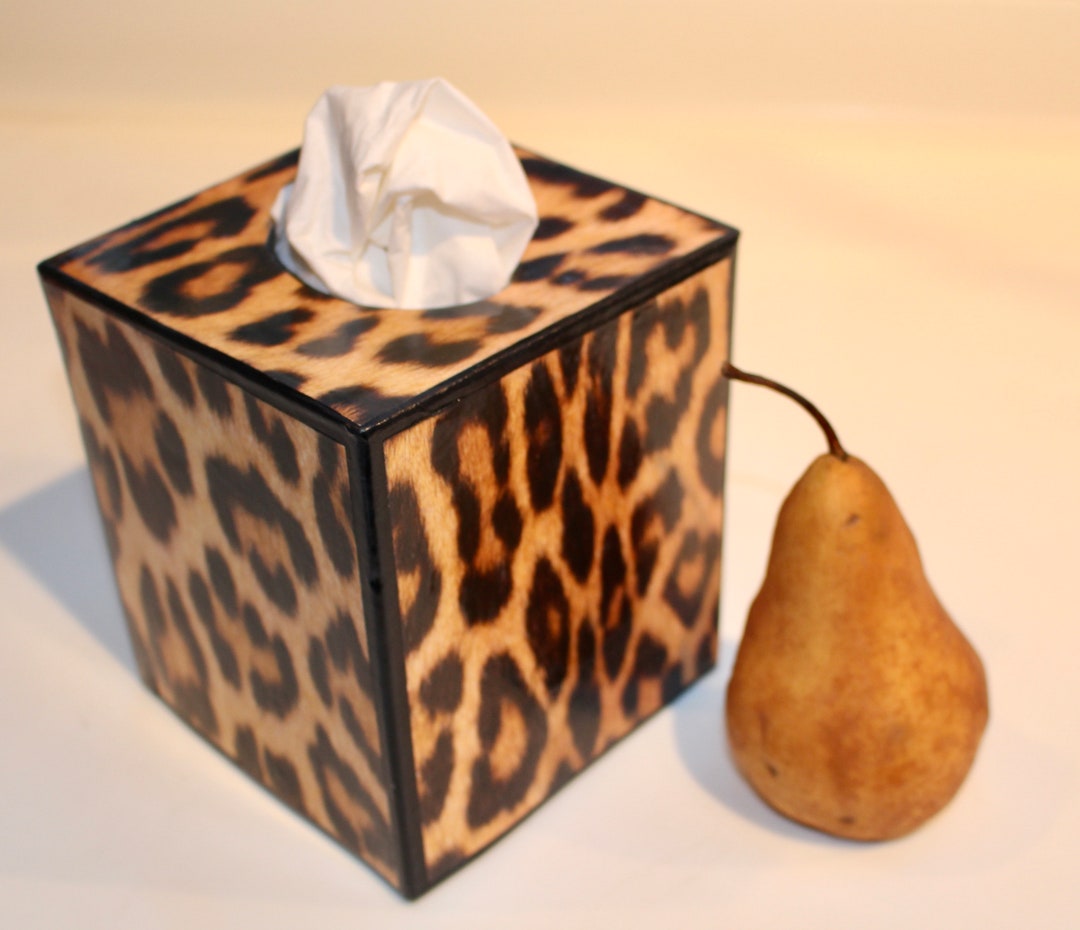 LEOPARD TSSUE BOX Cover Decoupage Wood Tssue Holder N Decoratve
