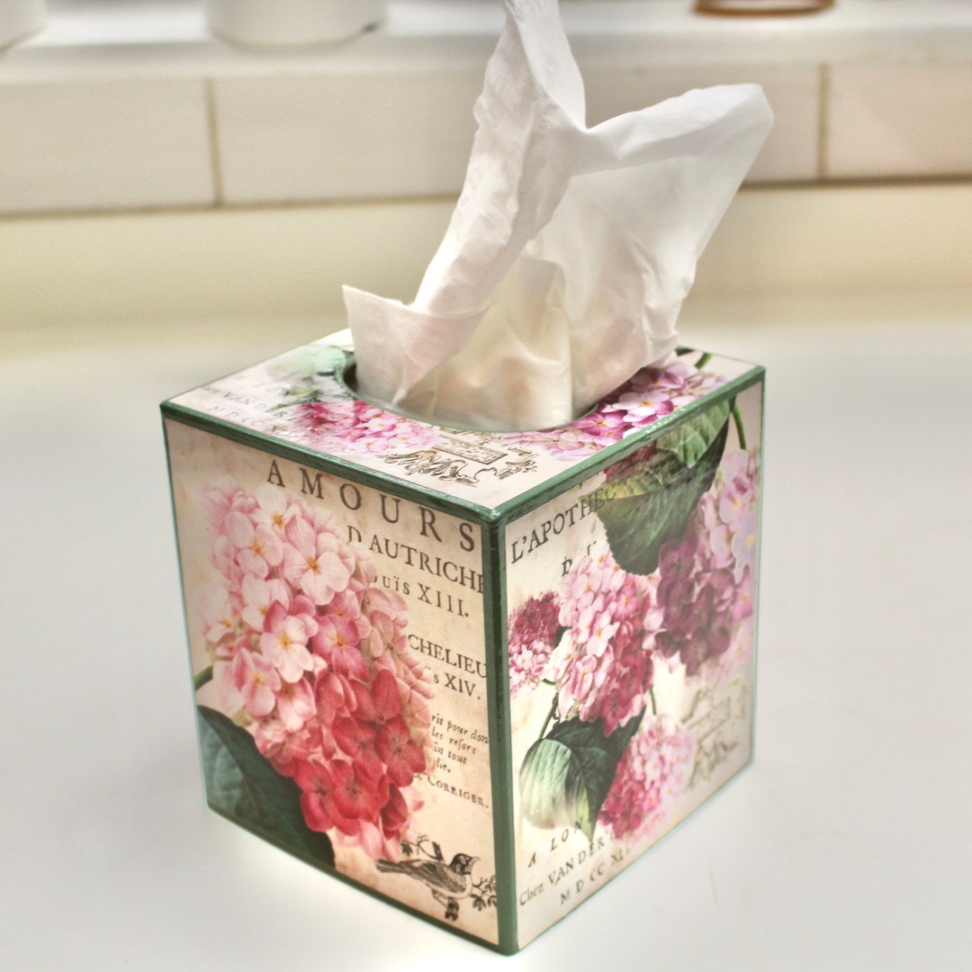 Pink Hydrangeas Tissue Box Cover - Etsy