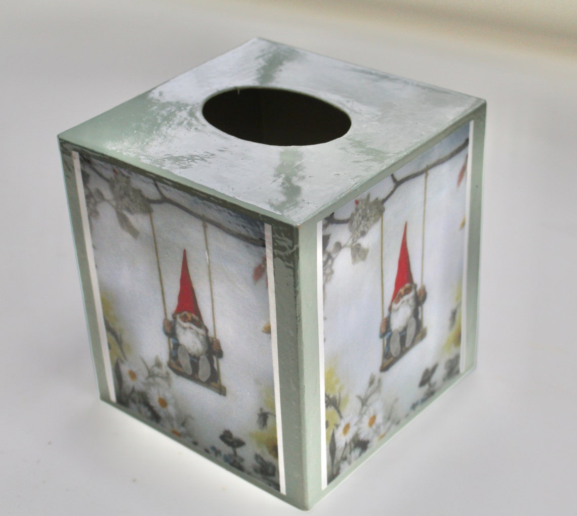 Gnome on a Swing Tissue Box Cover Etsy