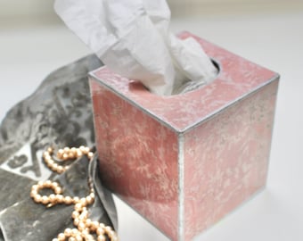 Contemporary Pink and Silver Tissue Box Cover