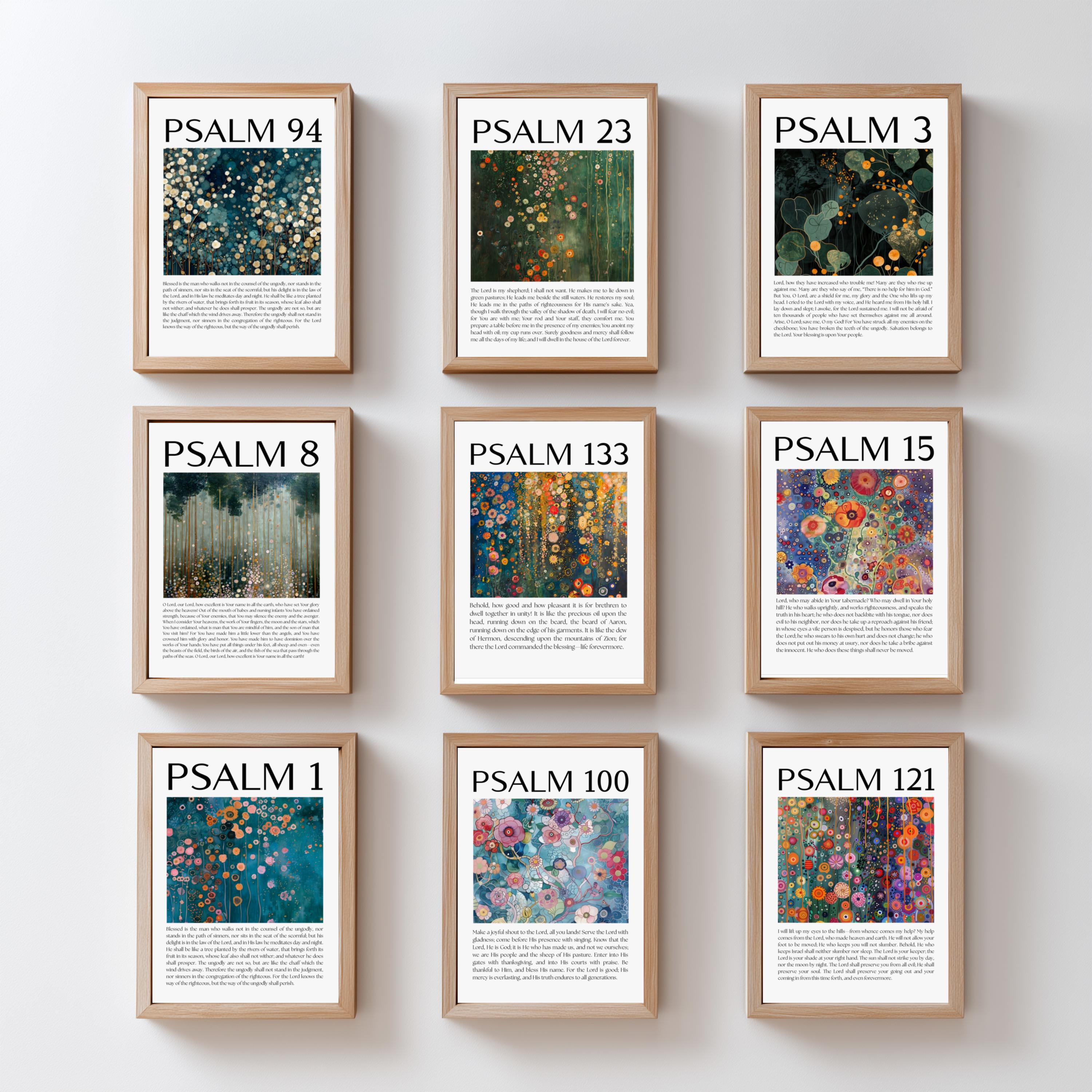 Psalms Series Bible Verse Wall Art Set, Digital Download, Art Inspired ...