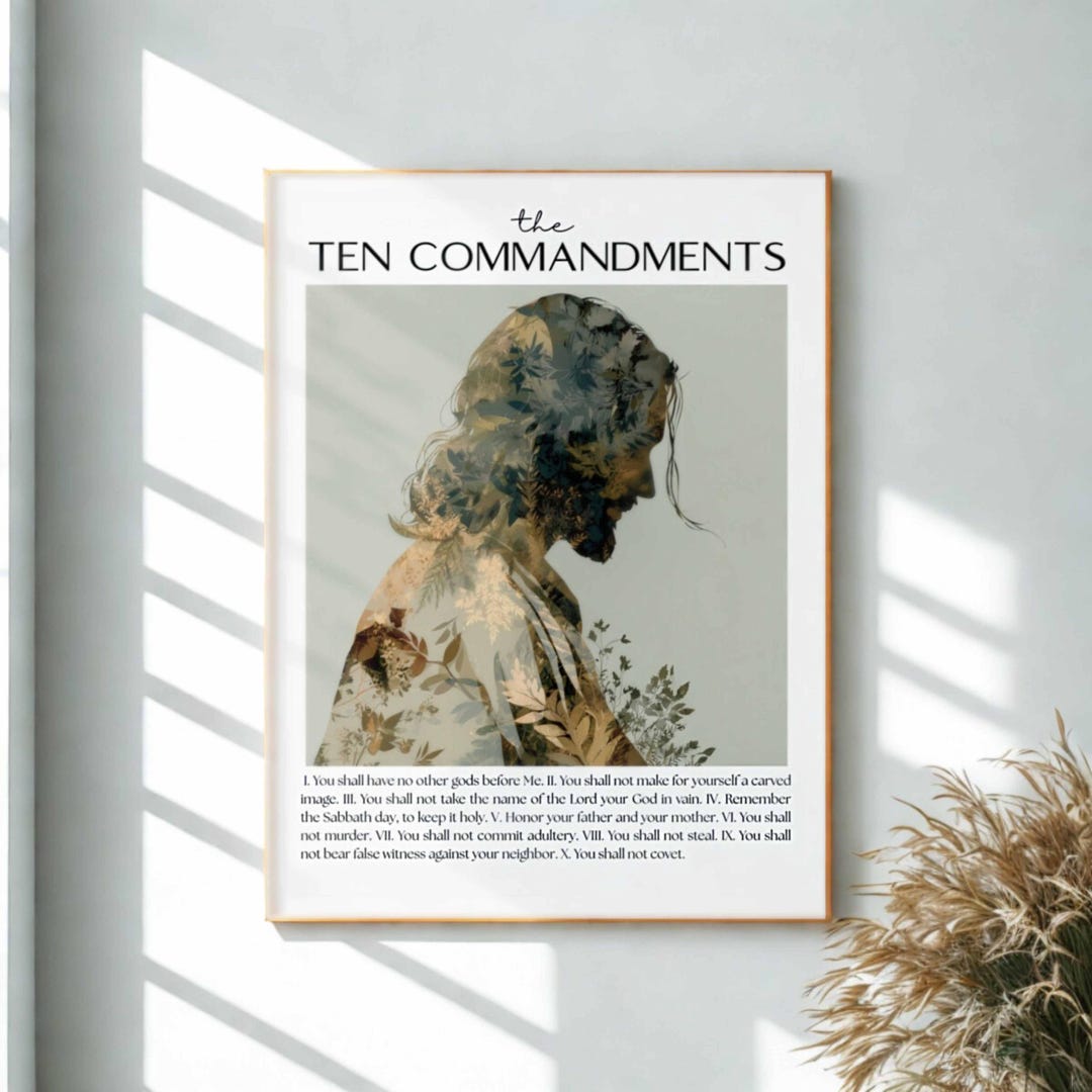 The Ten Commandments, Bible Verse Fine Art Poster, Art Inspired by ...