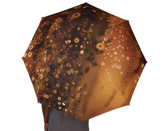 Półautomatyczny, składany parasol o długości 48 cali inspirowany Gustavem Klimtem, kolorowy, kwiatowy parasol przeciwdeszczowy lub plażowy, dziecięcy parasol przeciwsłoneczny, prezent dla babci ogrodniczki