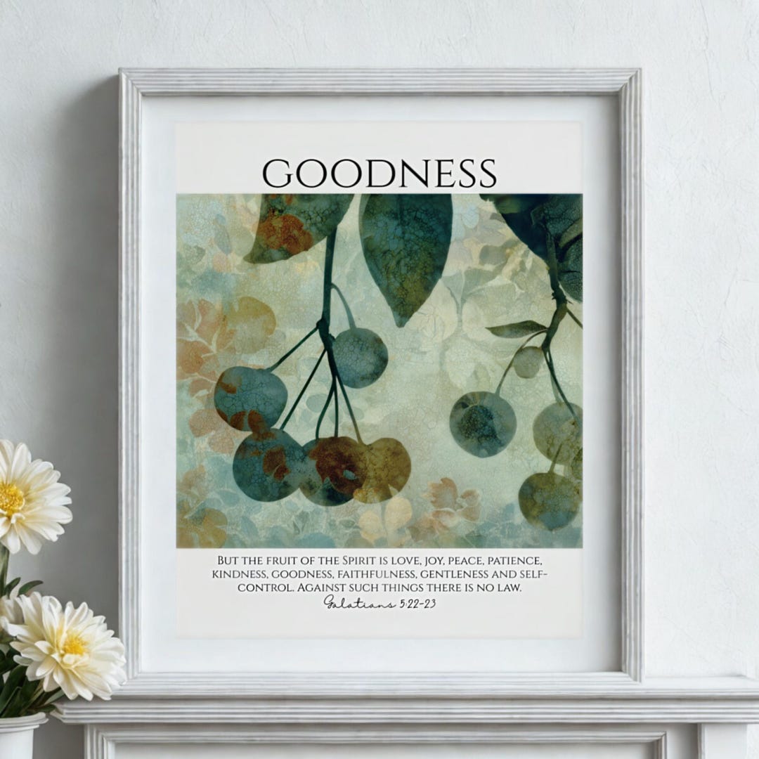 Fruits of the Spirit Bible Verse Fine Art Poster, Art Inspired by ...