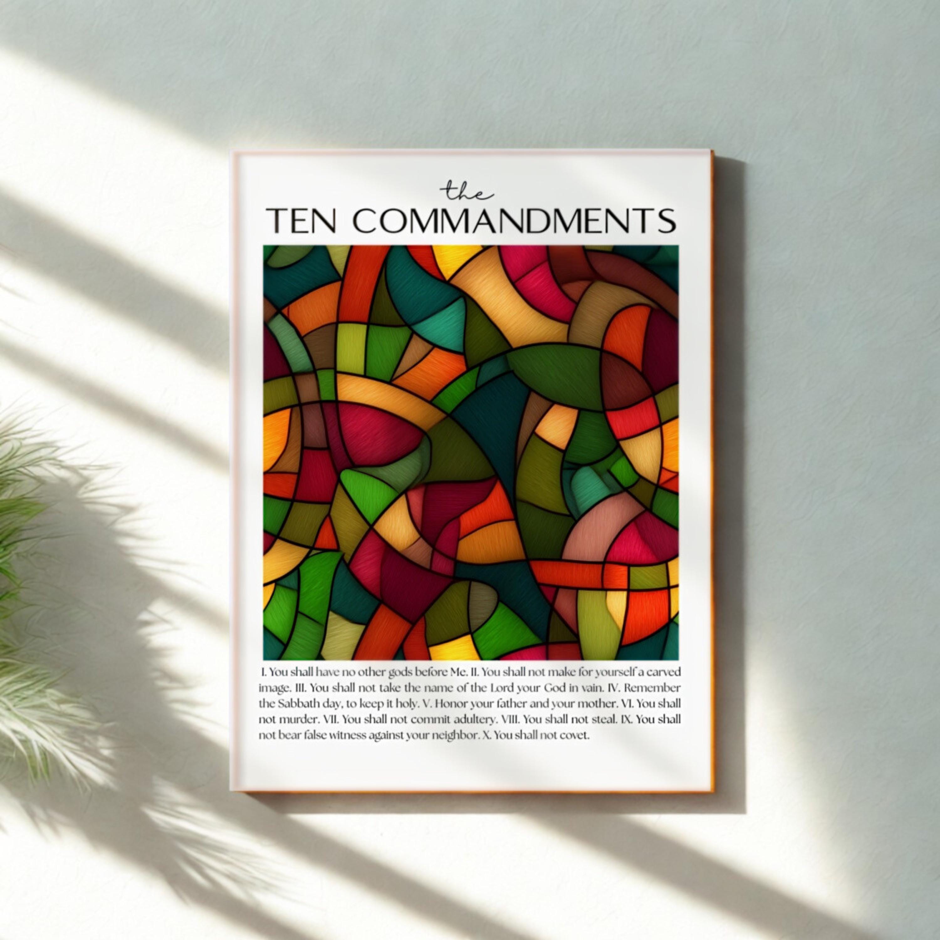 The Ten Commandments, Bible Verse Fine Art Poster, Art Inspired by ...