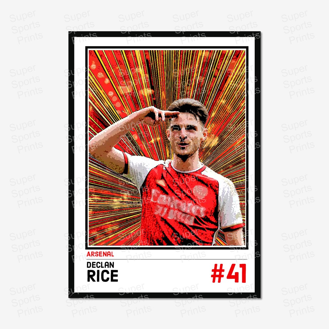 Declan Rice Arsenal FC Poster – Comic Retro Style Sports Print - Etsy