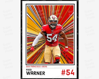 Fred Warner San Francisco 49ers Poster – Comic Retro NFL Art Print