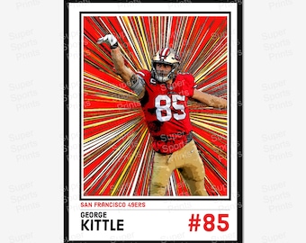 George Kittle San Francisco 49ers Poster – Retro Comic Style NFL Art Print