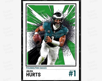 Jalen Hurts Poster – Philadelphia Eagles NFL Comic Art Print