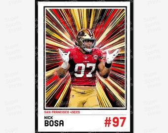 Nick Bosa San Francisco 49ers Poster – Comic Retro NFL Art Print