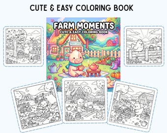 Cozy Farm Coloring Book | 30 Cozy Pages, Cute Farm Animals, Country Life & Relaxing Rural Scenes, Printable PDF for Adults