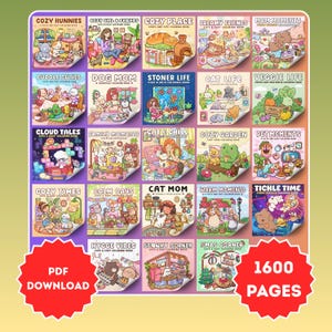 Paquete de libros para colorear acogedores, páginas sencillas y llamativas (descarga en PDF)