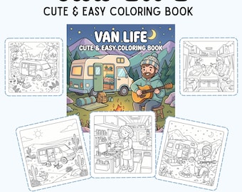 Van Life Coloring Book: Camping, Road Trip Adventure Pages (Digital Download)