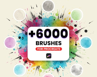 Plus de 6 000 pinceaux Procreate | Tampons pour dessin, peinture, calligraphie et tatouage | Téléchargement numérique