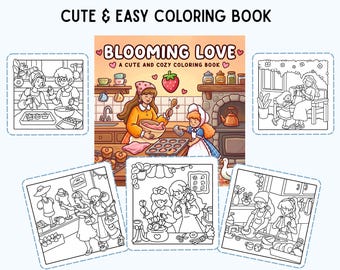 Cozy Coloring Book, Bold Easy Pages (PDF Download)