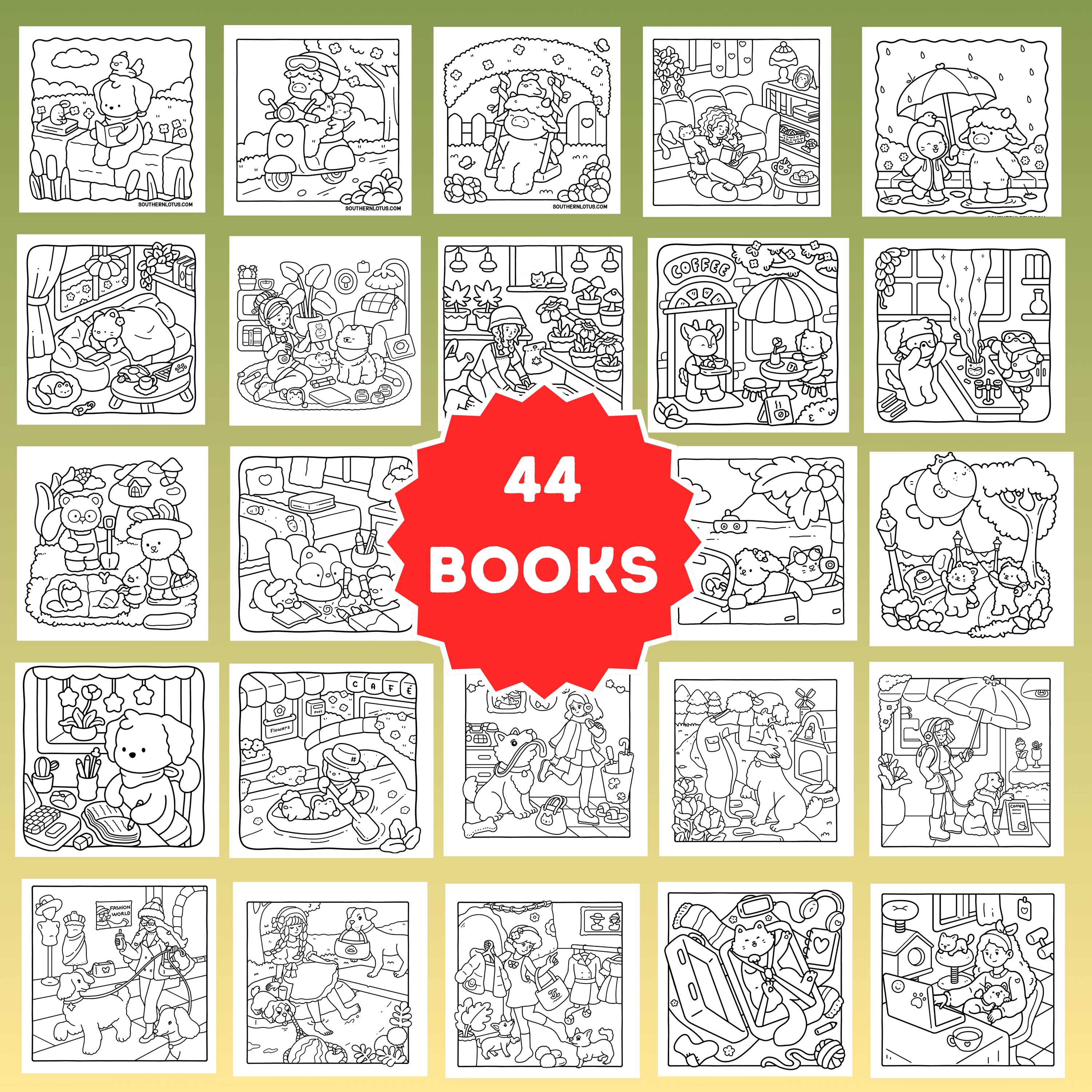 Cozy Coloring Book Bundle, Bold Easy Pages (PDF Download) - Etsy