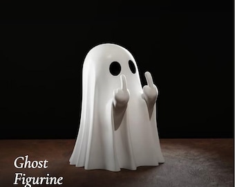 Ghost Figurine – Mischievous Halloween Desk Decor, Plastic Statue