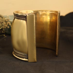 Handmade Wide Brass Cuff Bracelet, Boho Tribal Jewelry