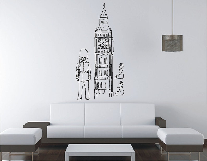 london big ben large wall sticker vinyl decal wall tattoo | etsy