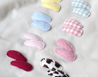Mini Fabric Baby and Toddler Snap Clips, No-Pull Hair Accessories