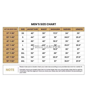 Puede incluir: Tabla de tallas de chaquetas para hombre, con medidas en pulgadas. La tabla incluye tallas XS a 4XL, detallando talla de chaqueta, cintura, hombro, mangas y largo. Una nota aconseja verificar la tabla de tallas.