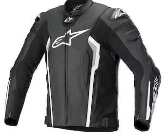 Alpinstar Racing Leather Jacket for Men Genuine Cowhide Leather Motorcycle Riding Sports Gear