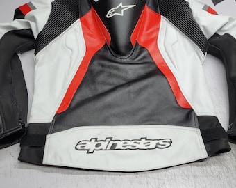 New Leather Alpinstar Moto Jacket Genuine Cowhide Leather Motorcycle Riding Jacket