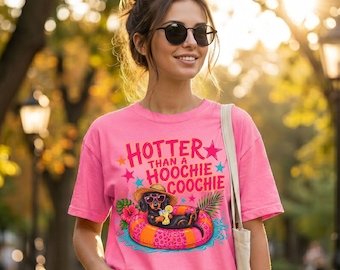 Funny Dachshund Summer Hotter Than a Hoochie Coochie Shirt, Daschund Dog Owner Gift, Dog Mom and Dad