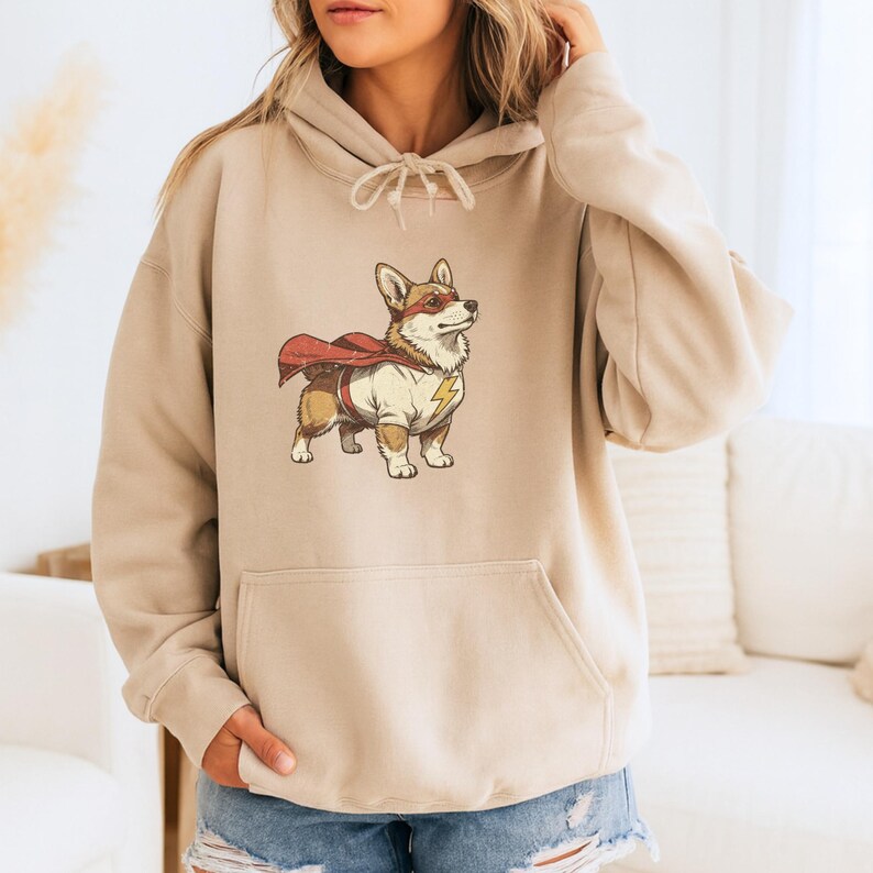 Funny Pembroke Welsh Corgi t-shirt design with a lightning bolt.