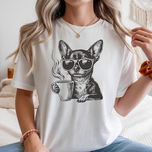 chihuahua shirt unisex sizing ivory coffee dog vintage gift