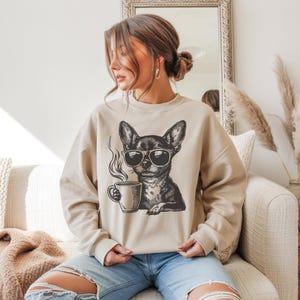 chihuahua coffee lover gift dog mom dad aesthetic tee