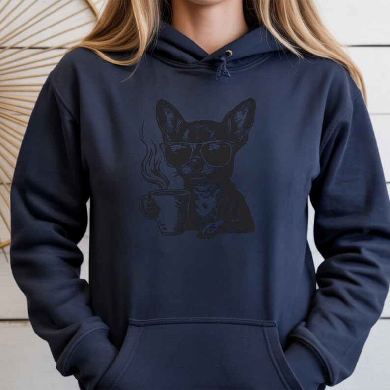 chihuahua gift wrapped coffee sunglasses vintage engraving shirt