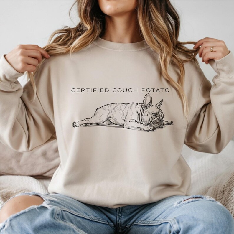 Funny dog mom gift idea with lying down puppy illustration