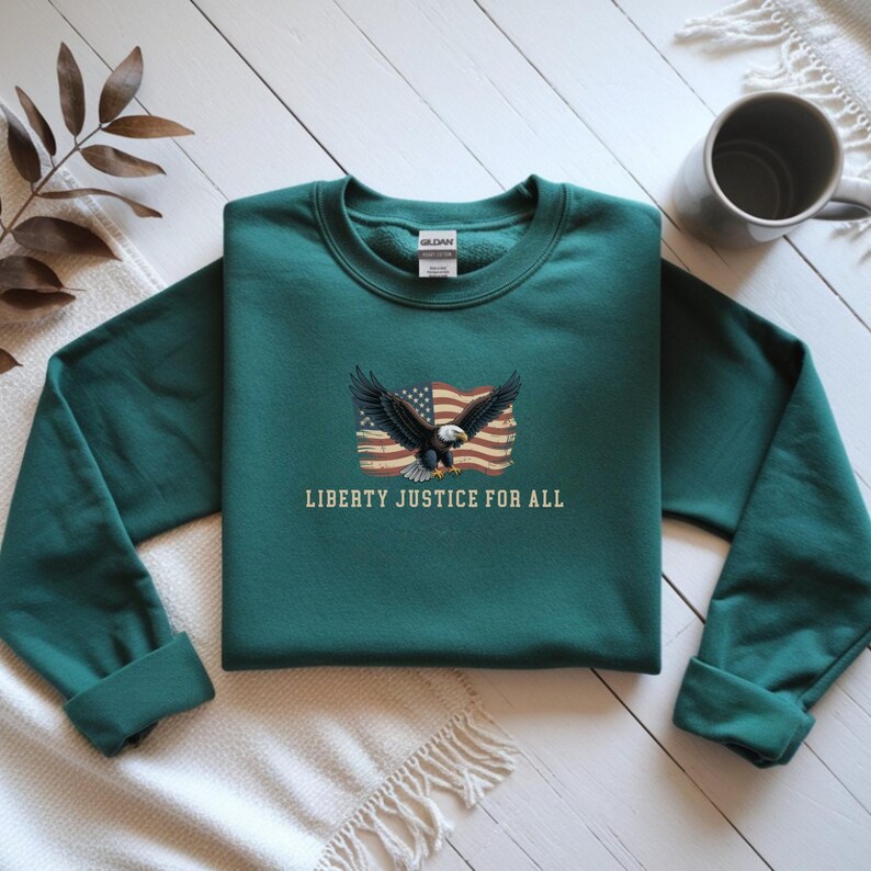 comfort colors label liberty justice for all eagle shirt DTG quality