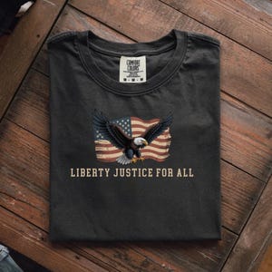 bald eagle patriotic shirt back view comfort colors ivory