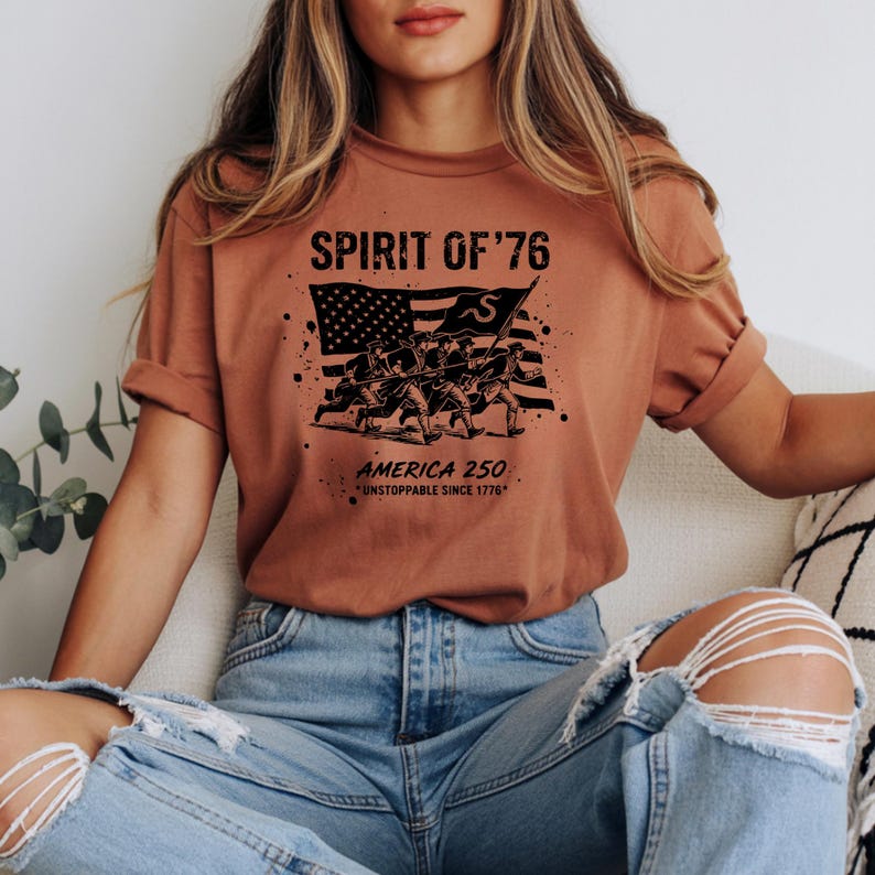 America 250th anniversary shirt showcasing national resilience and freedom
