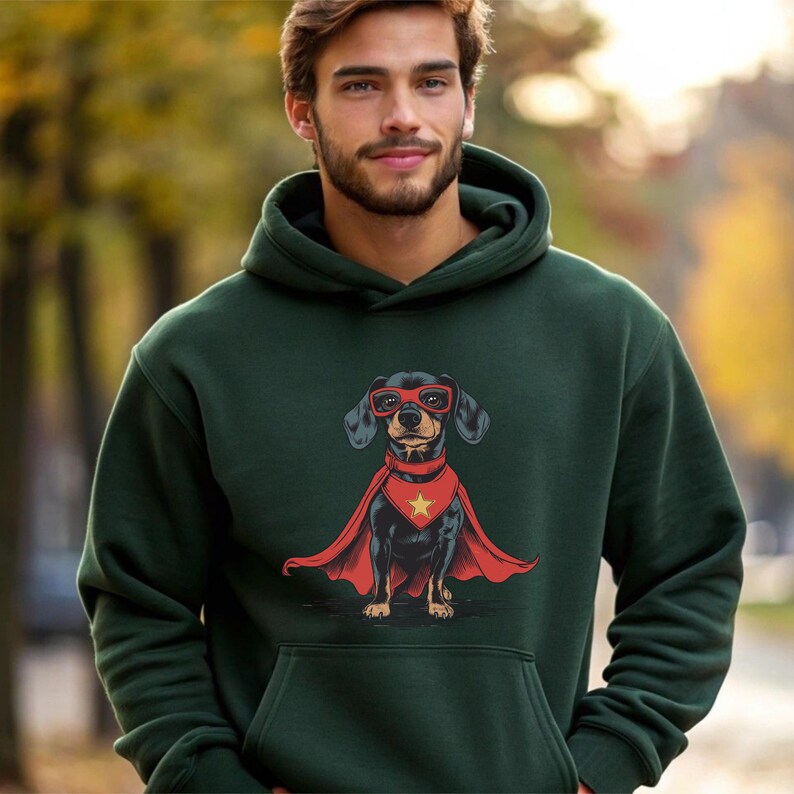 Comic book inspired animal art on a high-quality garment.