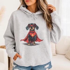 Gift idea for dachshund lovers showing a cute dog ready to save the day