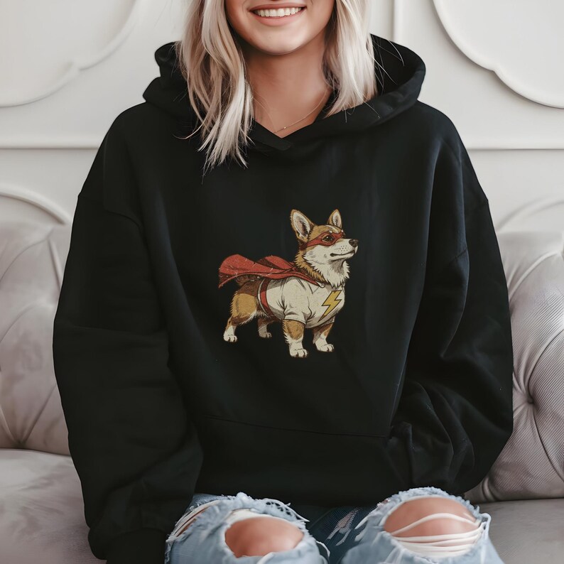 Cute superhero animal graphic tee with distressed texture details