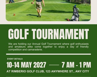 Golf Outing Template - Downloadable, editable and printable