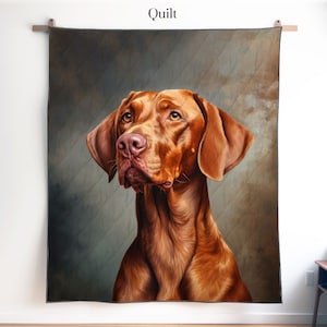 Vizsla Quilt, Blanket or Wall Hanging, Vizsla Art, Vizsla Decor, Gift for Vizsla Lover, Vizsla Mom Dad Gift Viszla