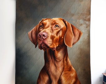 Vizsla Quilt Decke oder Wandbehang, Vizsla Kunst, Vizsla Decor, Geschenk für Vizsla-Liebhaber, Vizsla Mom Dad Geschenk Viszla