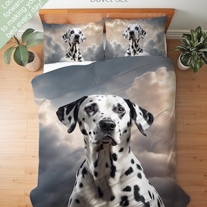 Dalmatische beddengoedset, dekbedovertrek, dekbedset of quiltset, Dalmatisch decor, cadeau voor Dalmatische liefhebbers Dalmatische moeder vader