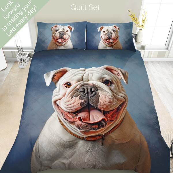 Bulldog Bedding Set Etsy