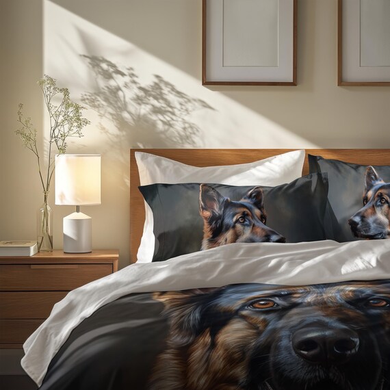 German Shepherd Dog Pillow Cover 18x18 - 'Not Dog Hair, It's Glitter' Funny Pet Decor, Corduroy, Hidden Zipper