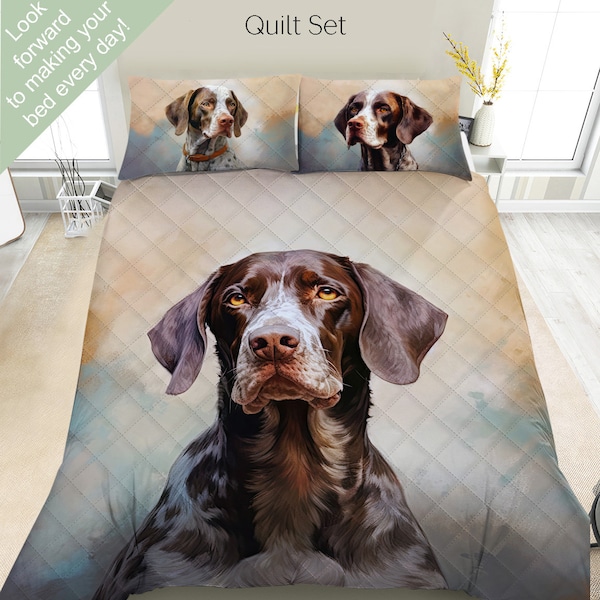 German Shorthair Pointer Bedding Set, Duvet Set  Comforter Set Or Quilt Set, German Pointer Decor, Gift for German Shorthair Pointer Lover