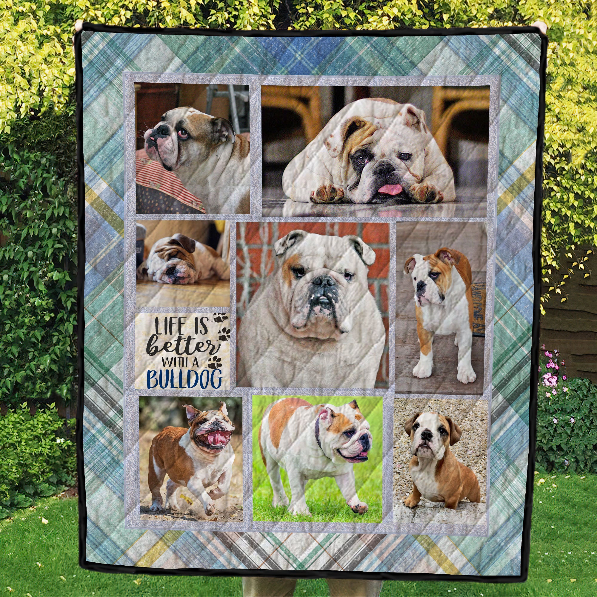Bulldog Big Cook Xxx Video - Personalized English Bulldog Photo Quilt Blanket or Wall - Etsy